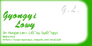 gyongyi lowy business card